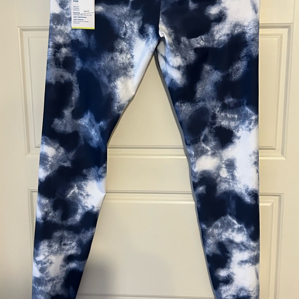NWT Old Navy Blue and White High-Rise Leggings
